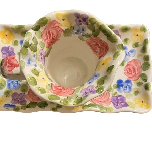 Jardine tabletops unlimited 3 piece hand painted ceramic sugar and cream… - Picture 6 of 11